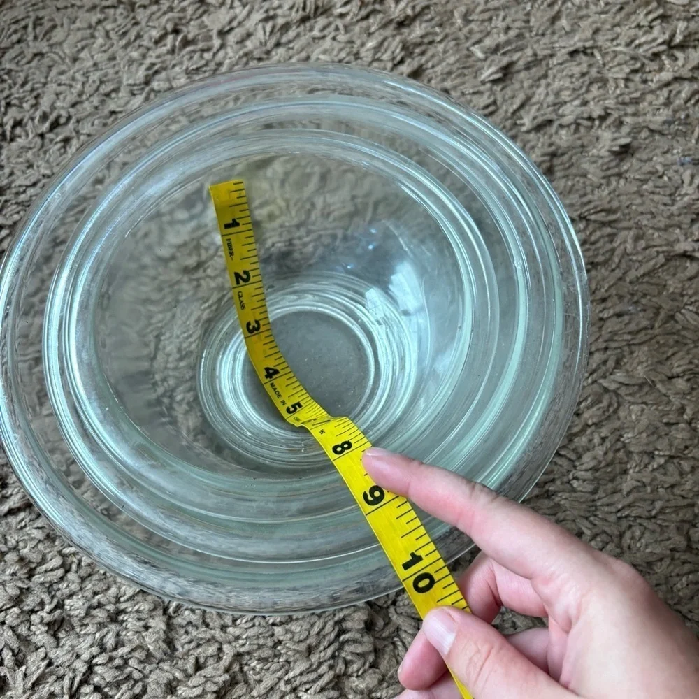 Pyrex Clear Glass Mixing Bowl Set Nesting Vintage
